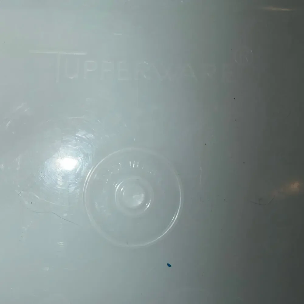 Vintage Tupperware White Cracker Keeper Square Container and Frosted Lid